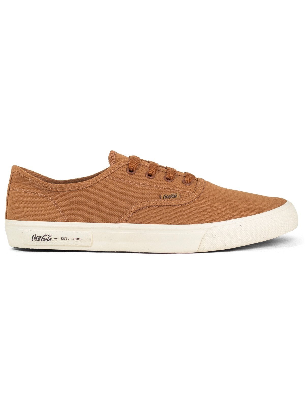Tênis Masculino Coca Cola Shoes Casual Kick Travel Confortável Cadarço Marrom Caramelo