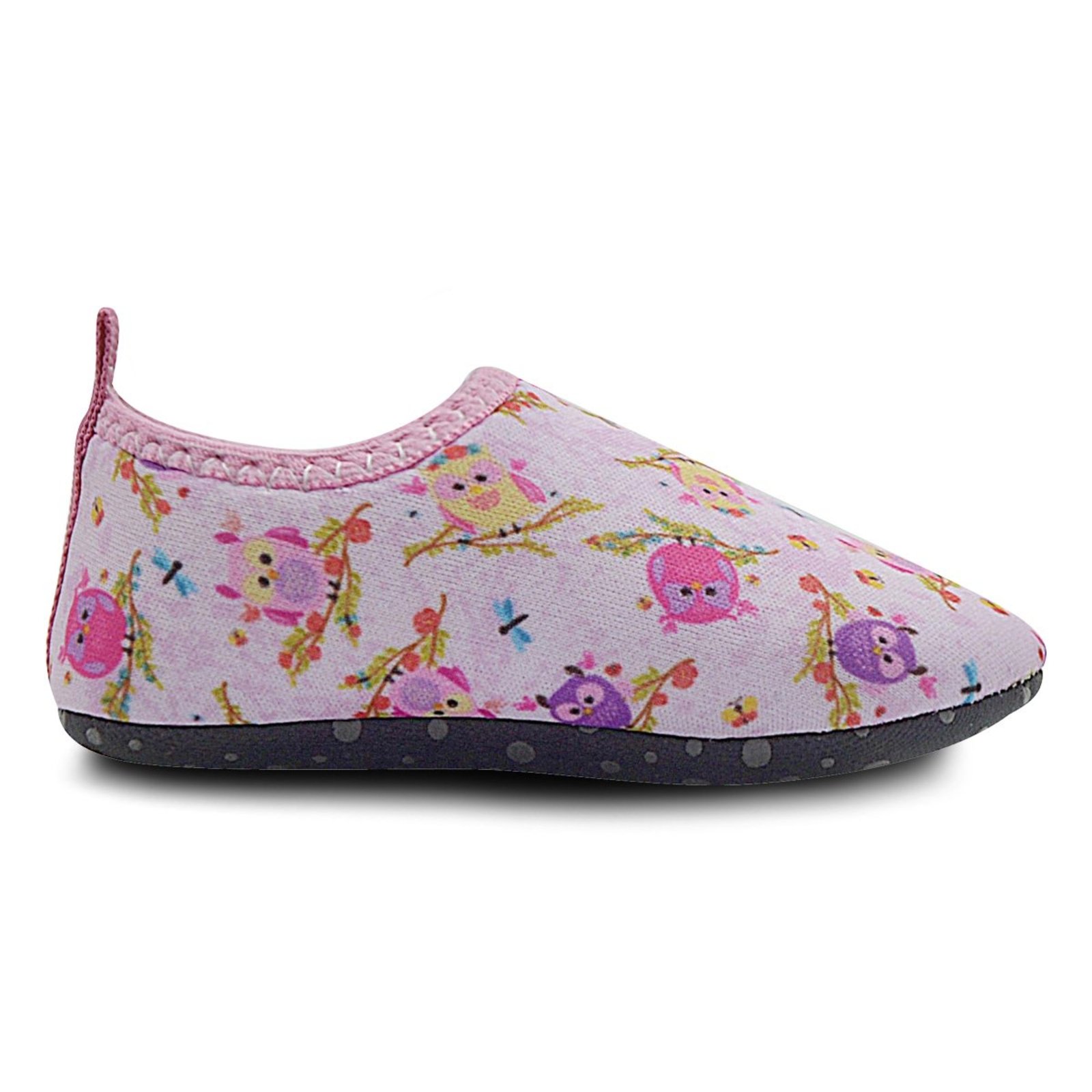 Vista 3 Infantil - Meia Sapatilha Menina Neném Footz Coruja Antiderrapante Confortável e Macia Pé com pé rosa Pé com pé rosa