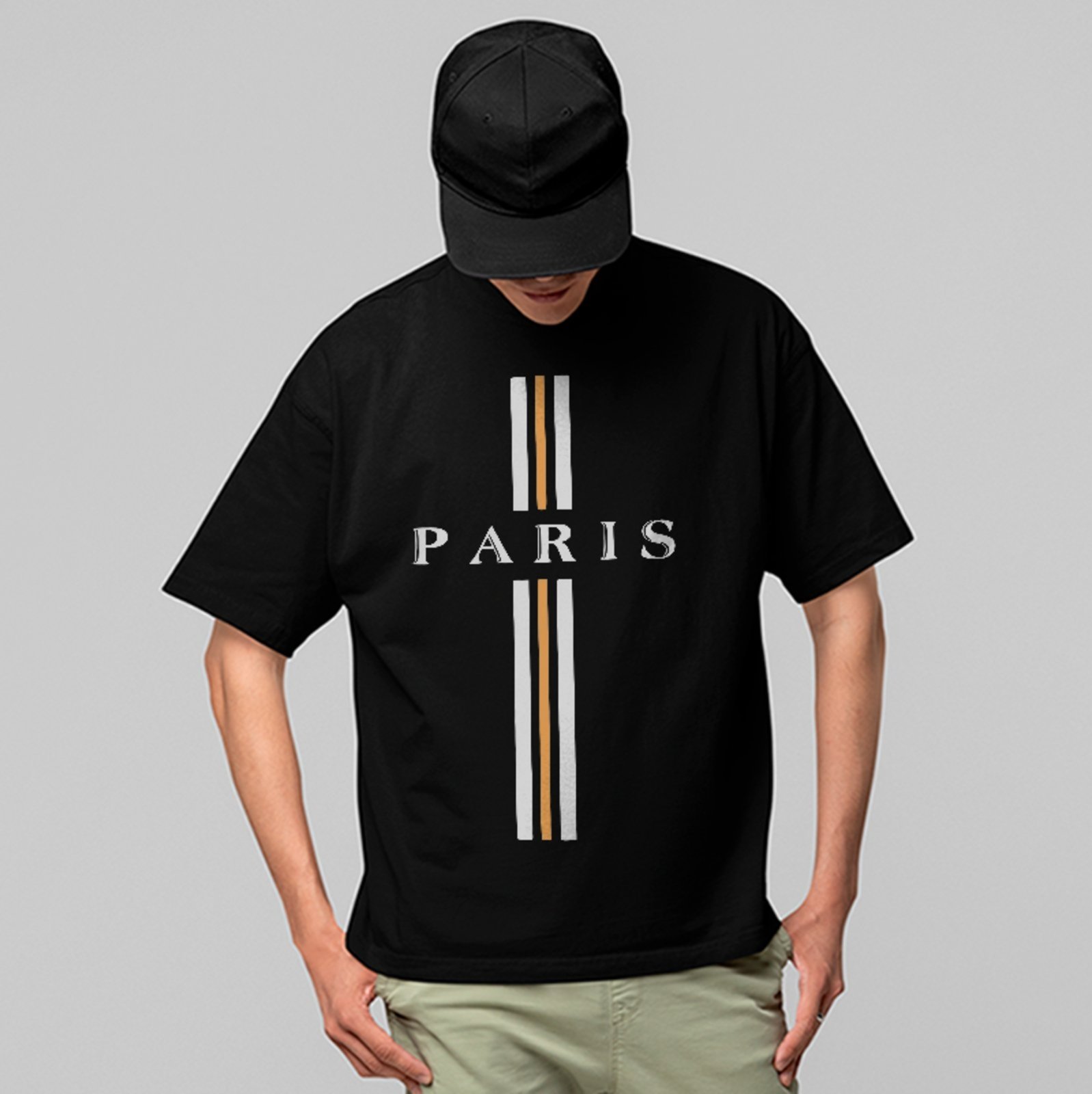 Camiseta Oversized Paris Listrada Fashion Streetwear Conforto Premium Preto