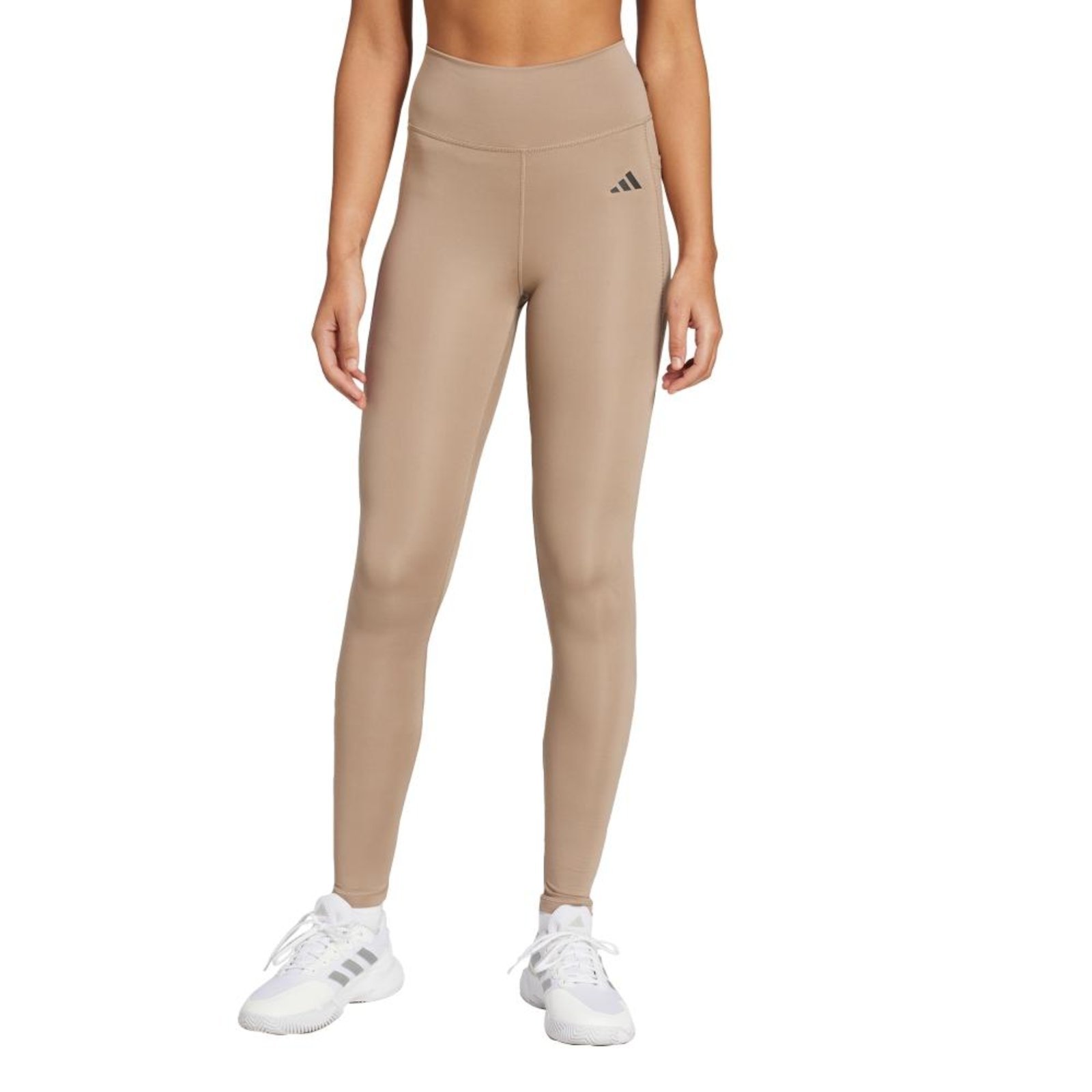 Calça legging longa Optimé Essentials Stash Pocket adidas Performance Marrom