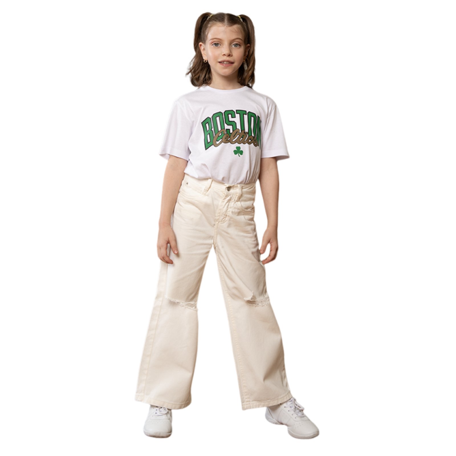 Camiseta Nba Juvenil Boston Celtics Nomad Branco