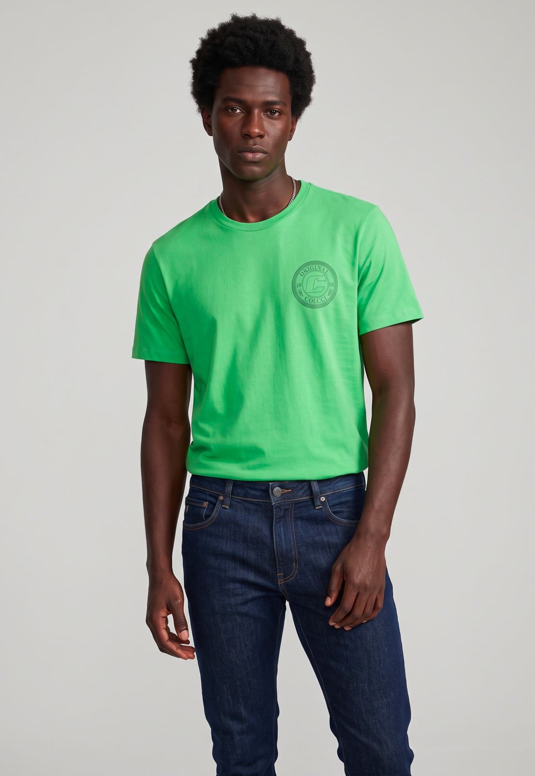 Camiseta Masculina Colcci Gola Redonda Verde