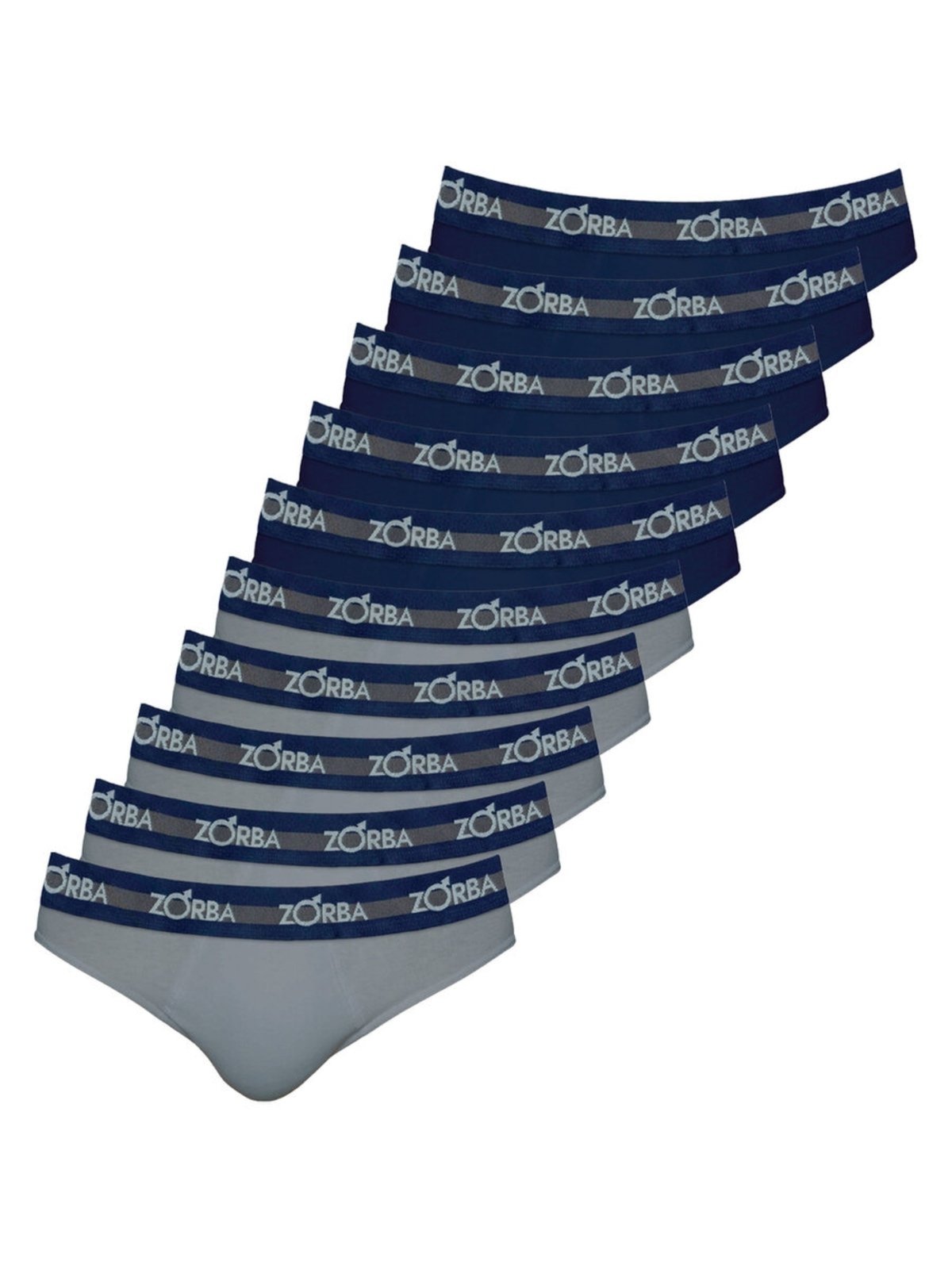 Kit com 10 Cuecas Slip Zorba 0764 Azul Marinho