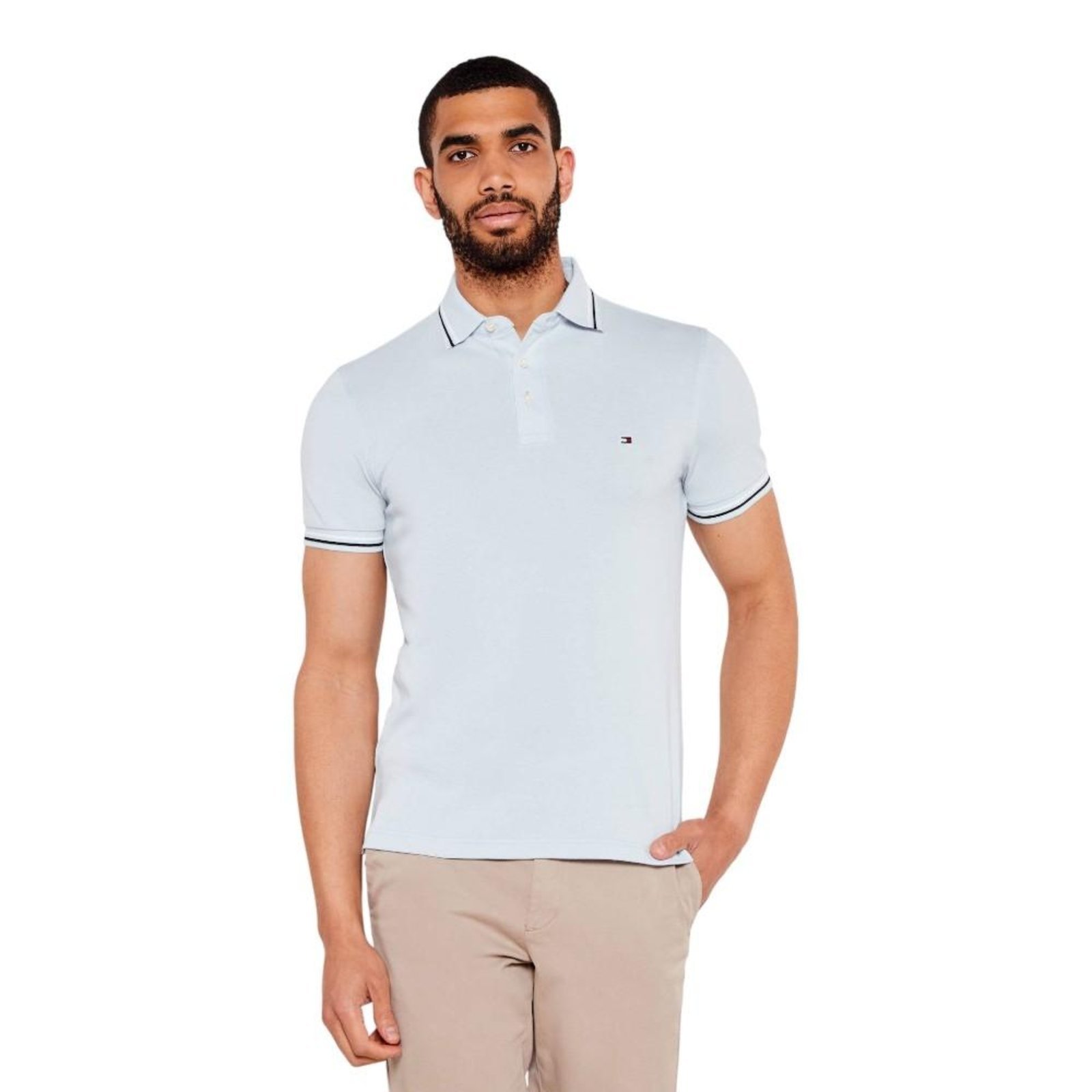 Vista 2 Camisa Polo Tommy Hilfiger Tipped Slim Fit Seasonal azul Tommy Hilfiger azul