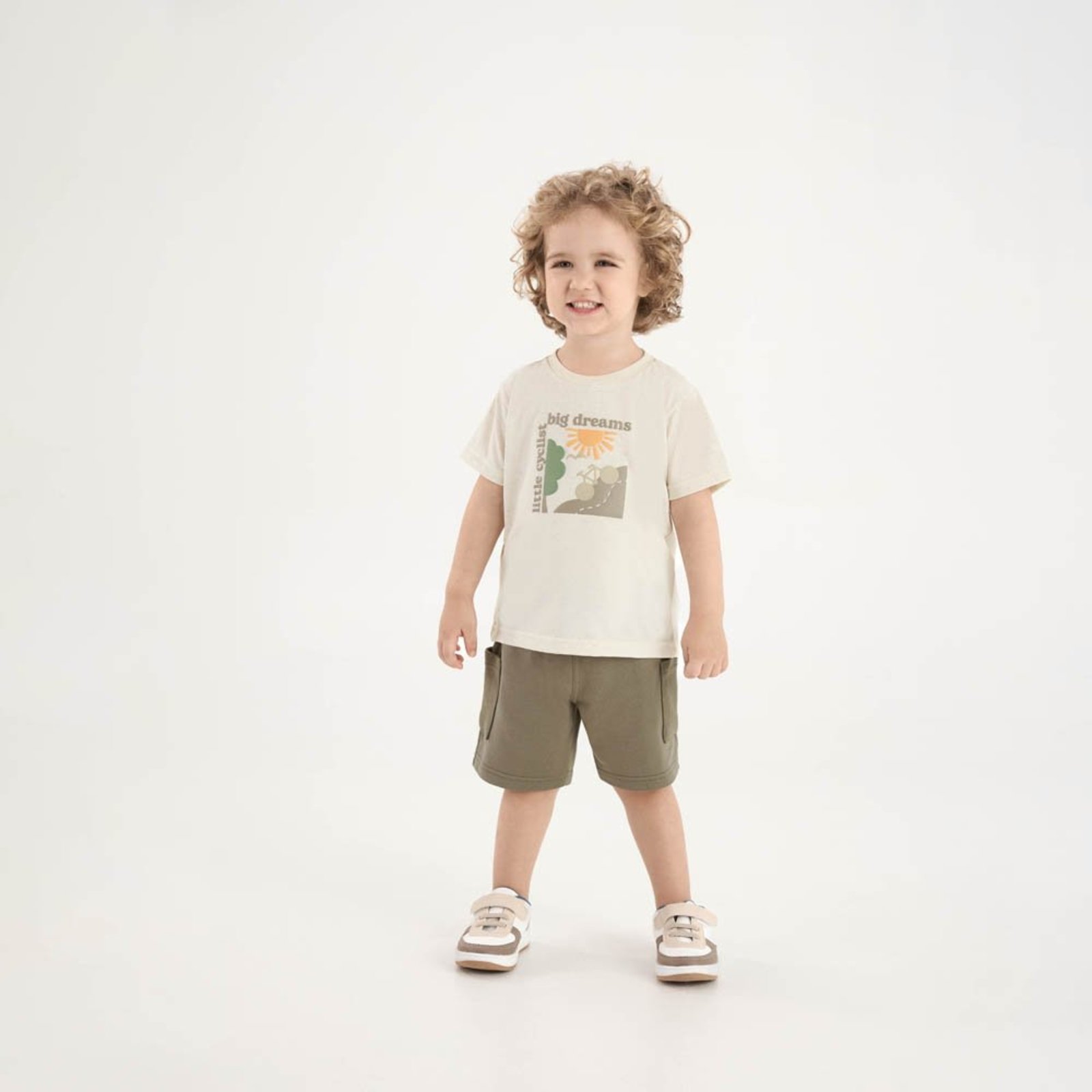 Infantil - Camiseta Menino Beje Primeiros Passos Pulla Bulla - 53755-68