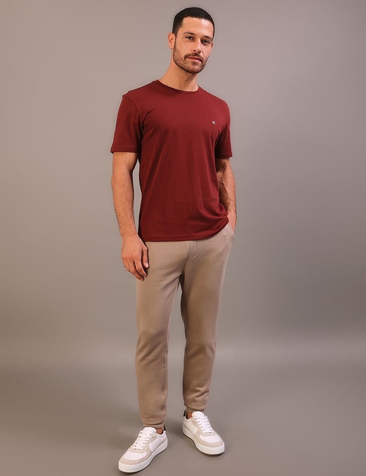 Camiseta Manga Curta Calvin Klein Jeans Masculino Calvin Klein Bordado - Bordo Calvin Klein Jeans