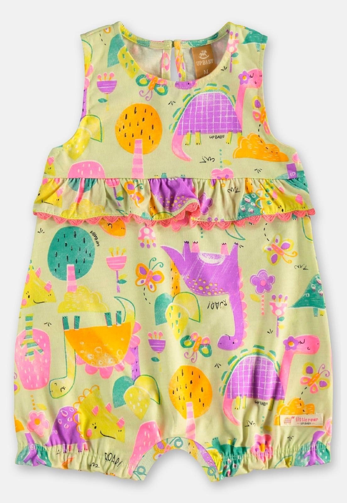Infantil - Macaquinho Regata Dinos Menina Up Baby Verde