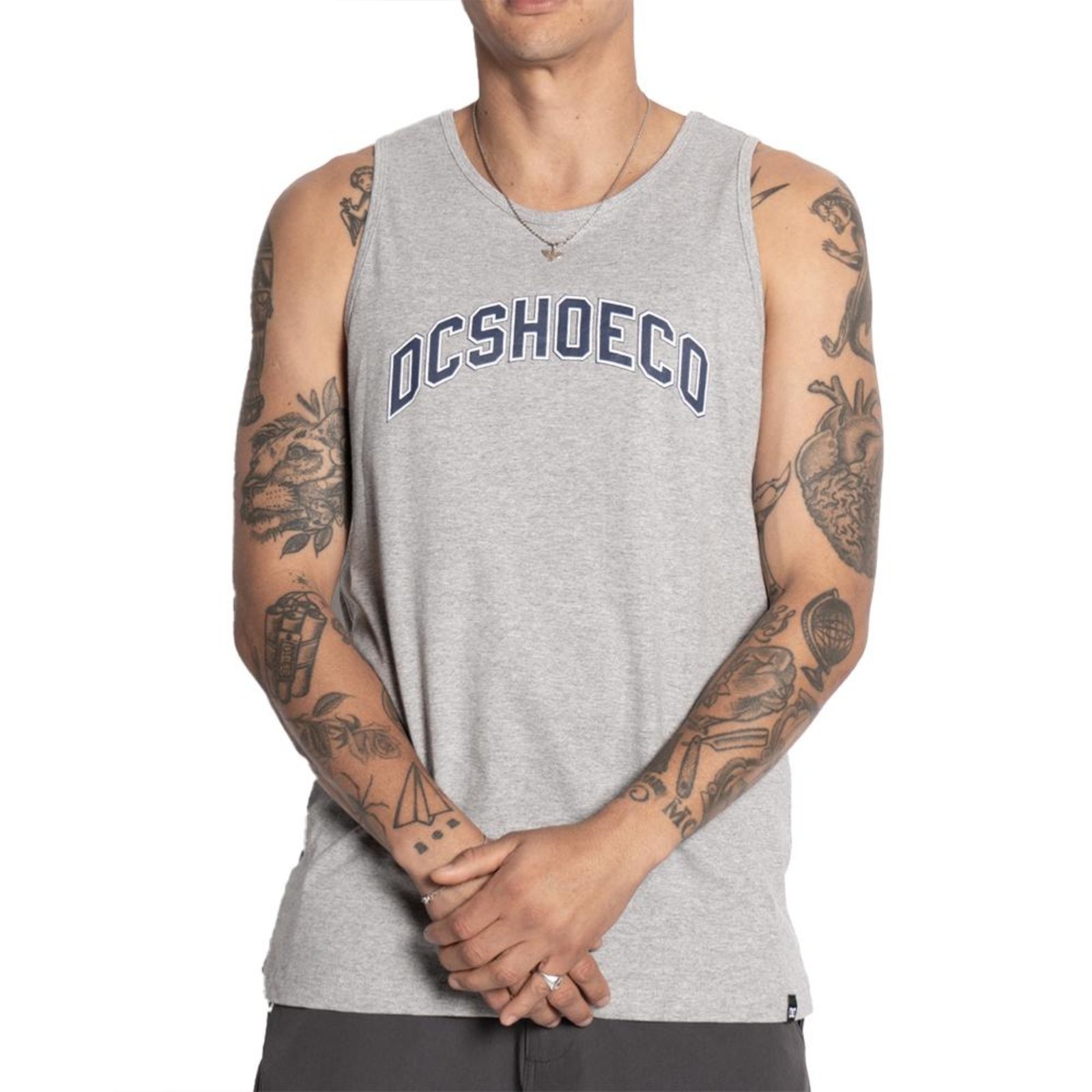 Vista 2 Regata DC Shoes New League SM25 Masculina Mescla cinza DC Shoes cinza