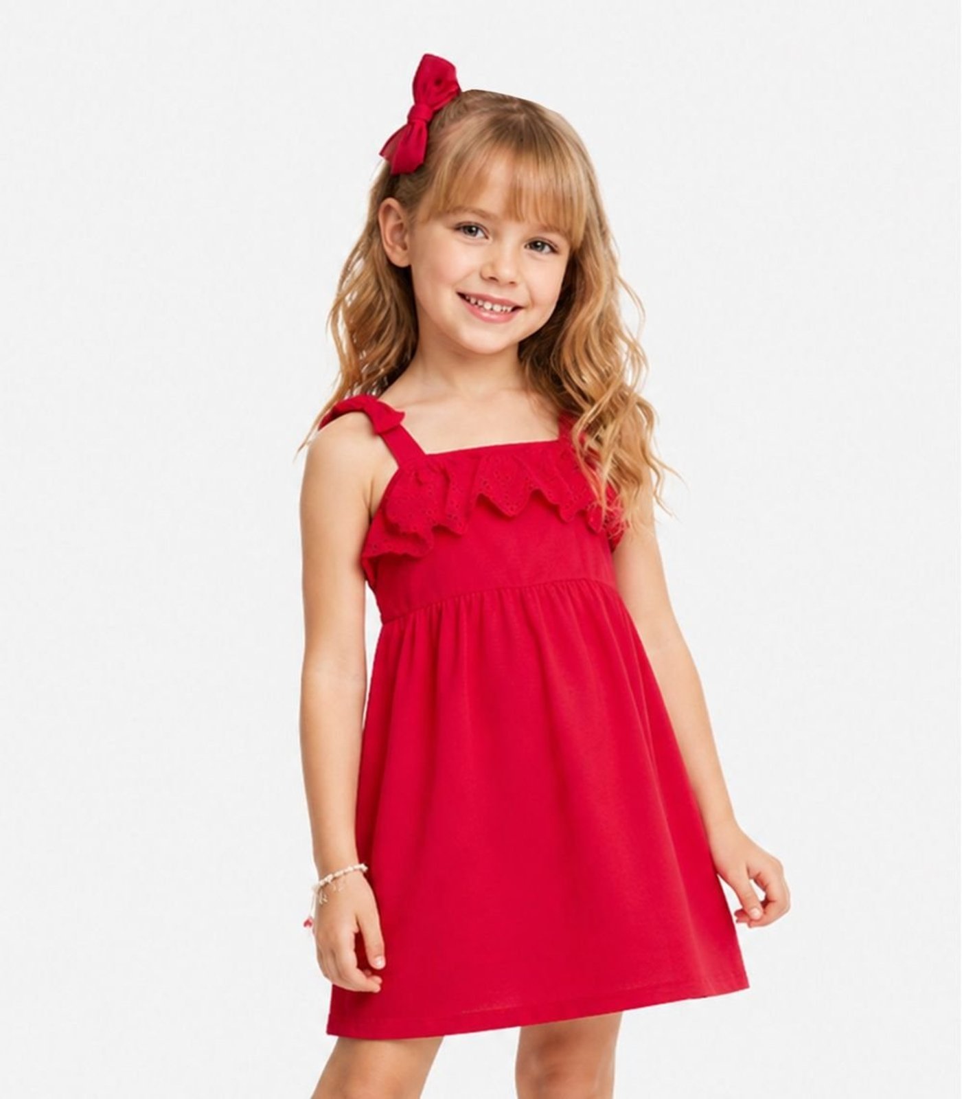 Infantil - Vestido De Alça Em Molecotton Trick Nick Vermelho