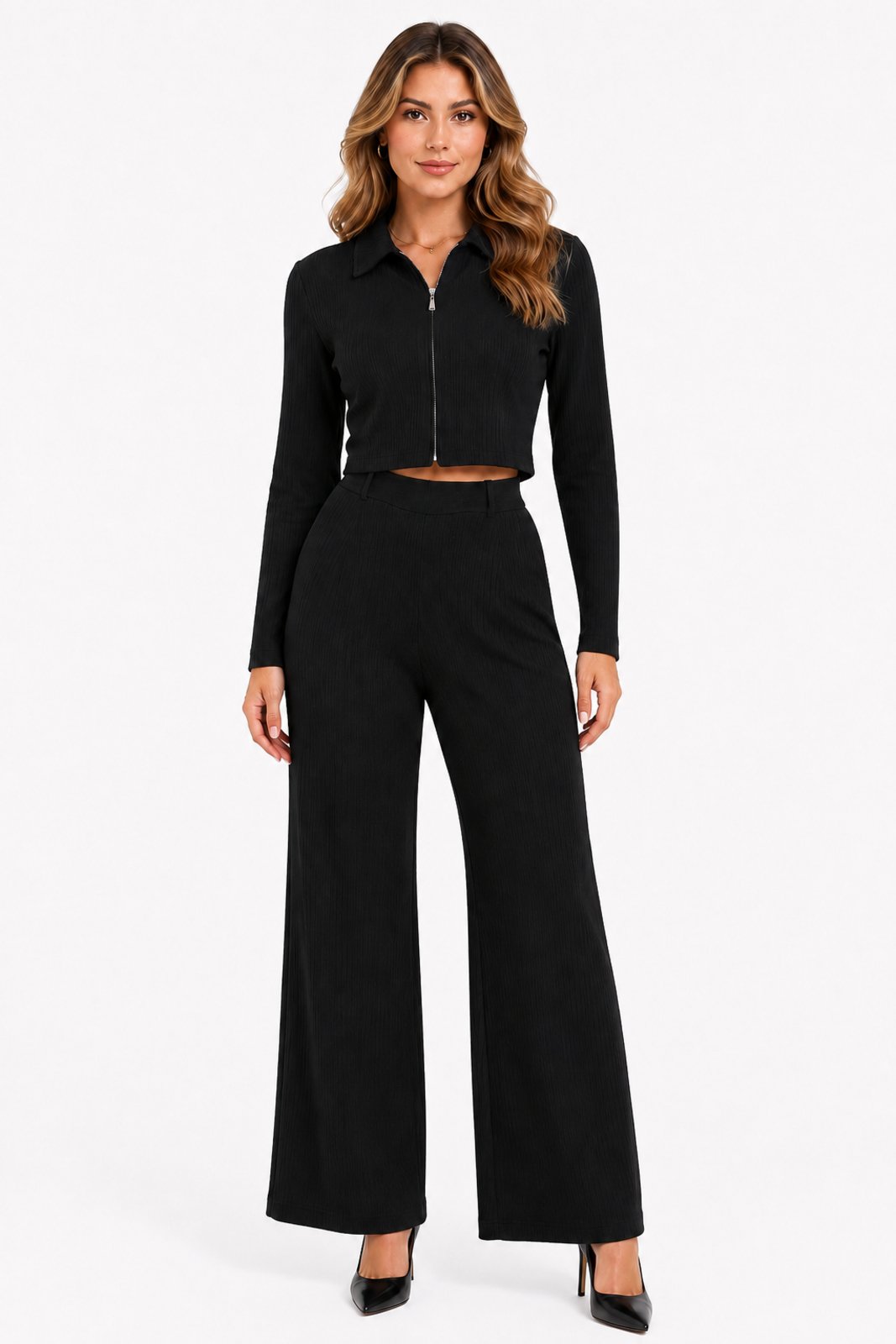 Conjunto Tricot D Bell Outlet Fashion Modal Elegance Preto