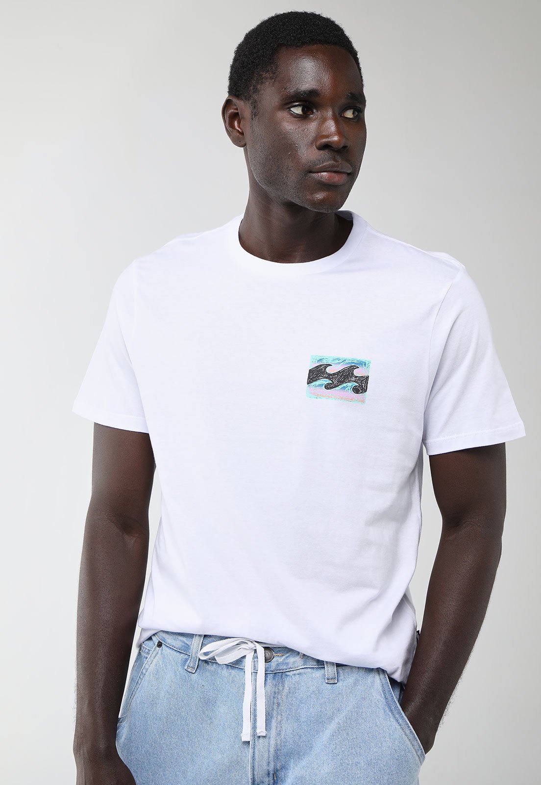 Camiseta Masculina Billabong Crayon Wave II Branca