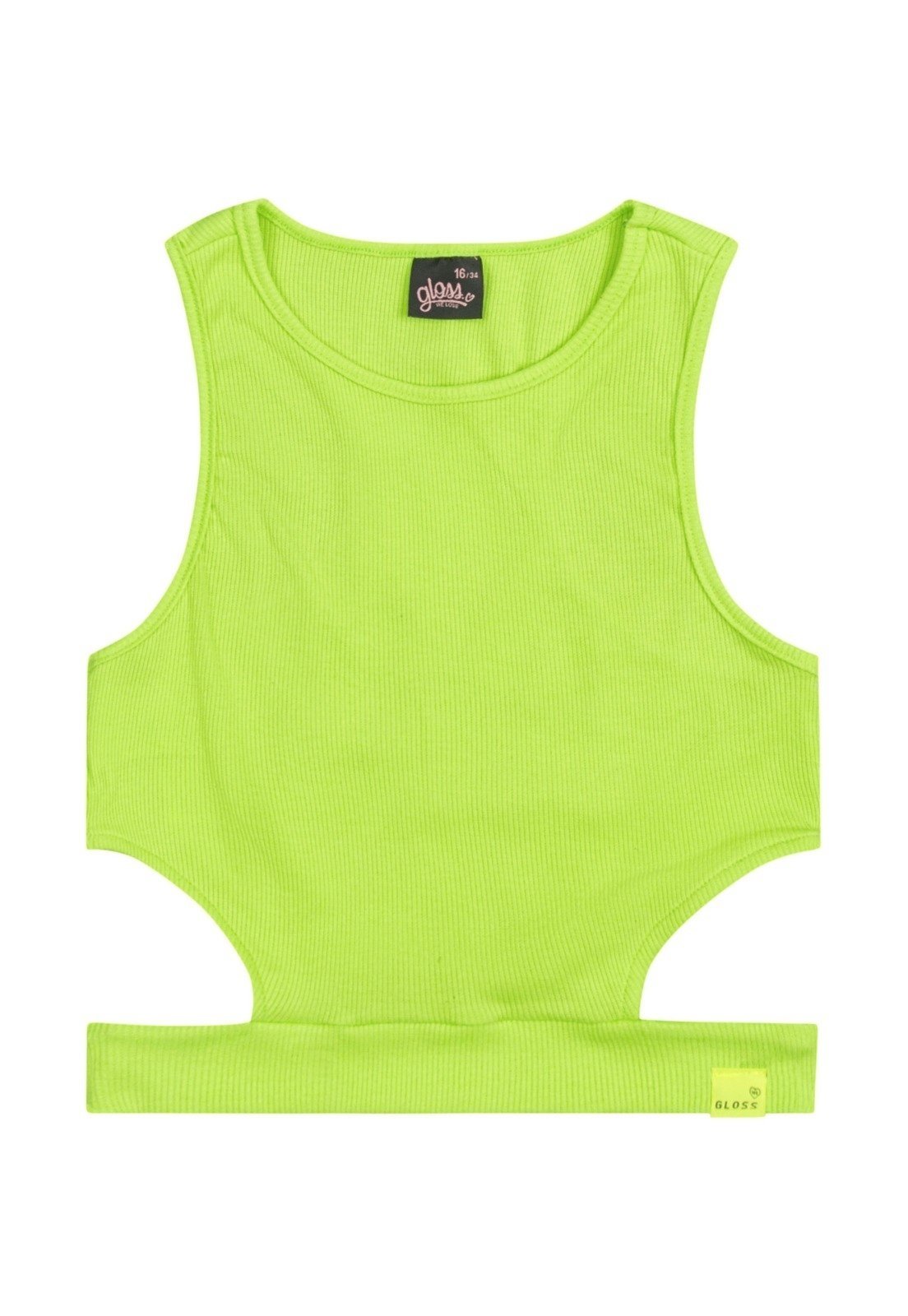 Infantil - Regata Básica em Ribaninha Juvenil Gloss Verde