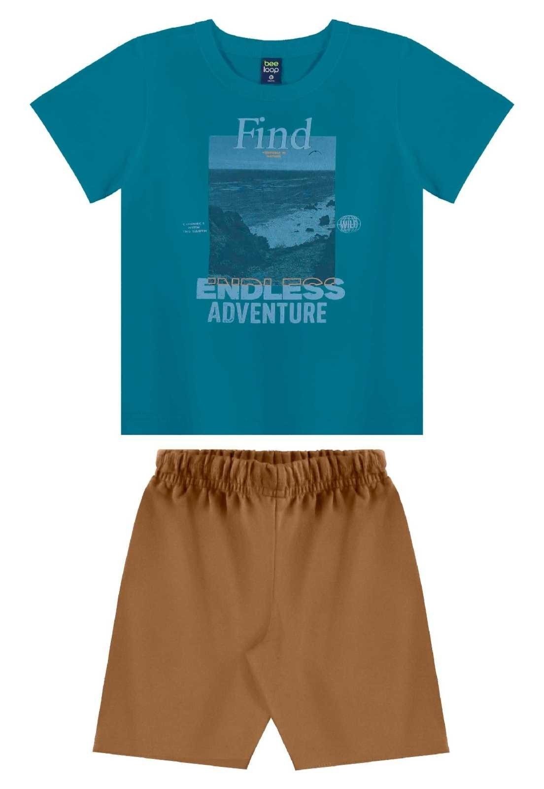 Vista 2 Infantil - Conjunto Camiseta e Bermuda Menino Bee Loop verde Bee Loop verde