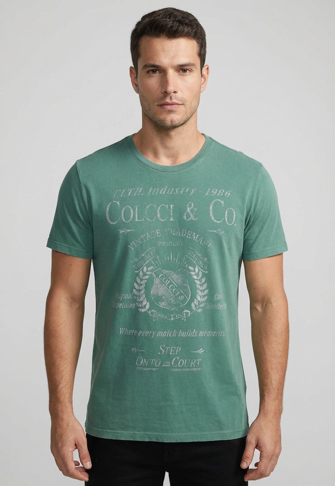 Camiseta Masculina Colcci Estampa Lettering Verde