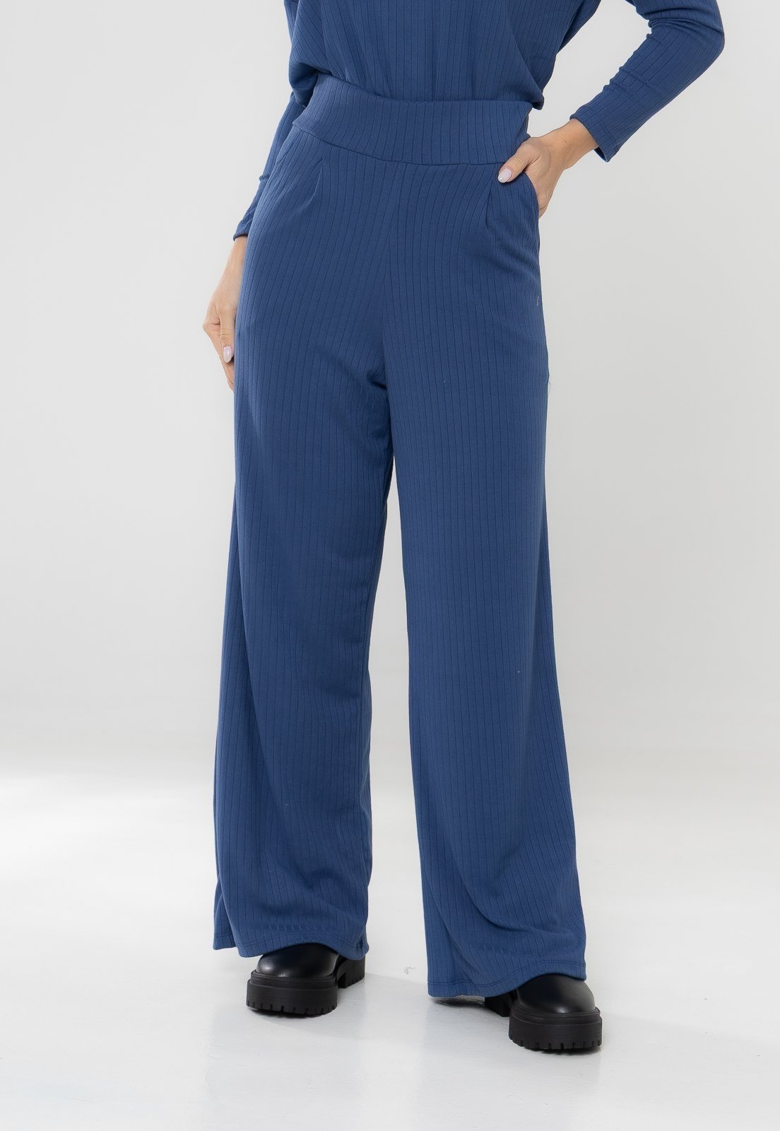 Calça Aura Dara Canelado Azul