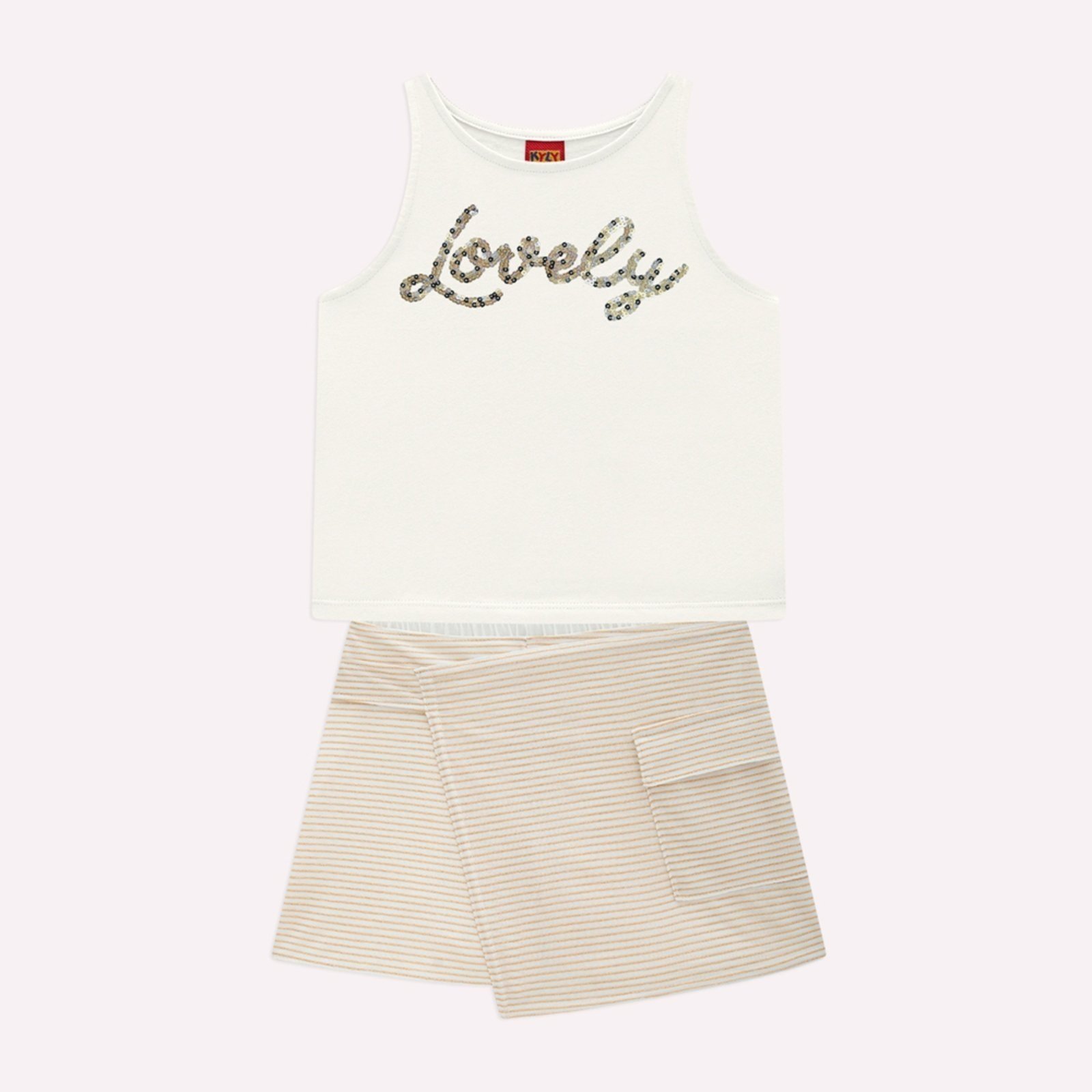 Vista 2 Infantil - Conjunto Menina Bordado Kyly branco Kyly branco