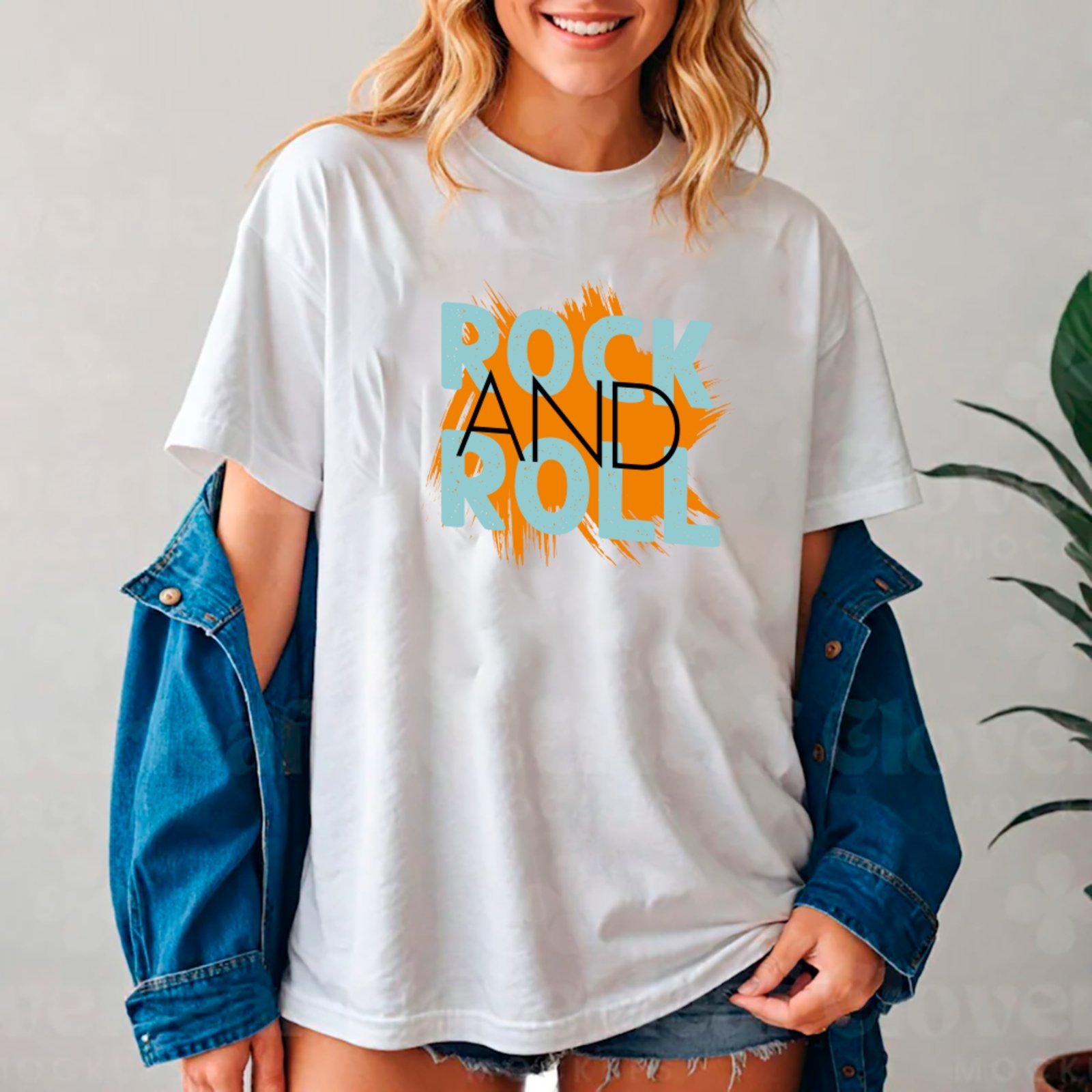 Camiseta Ousy Streetwear Rock and Roll Tipografia Vintage Oversized Unissex Branco