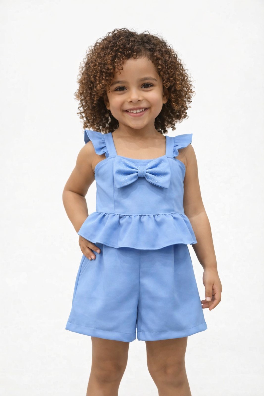 Infantil - Conjunto D Bell Outlet Fashion Babado Azul