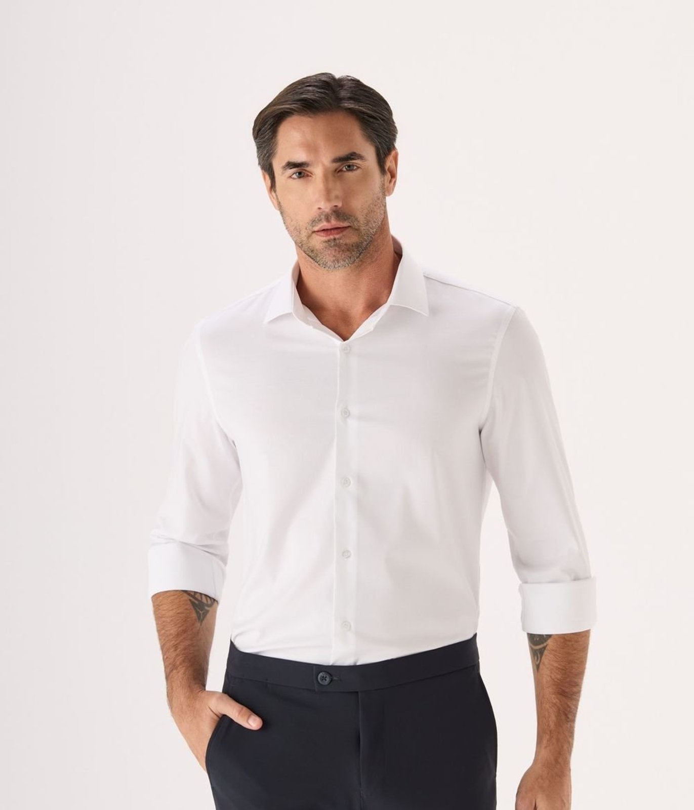 Camisa Makenji Bamboo Maquineta Point Masculina Branca