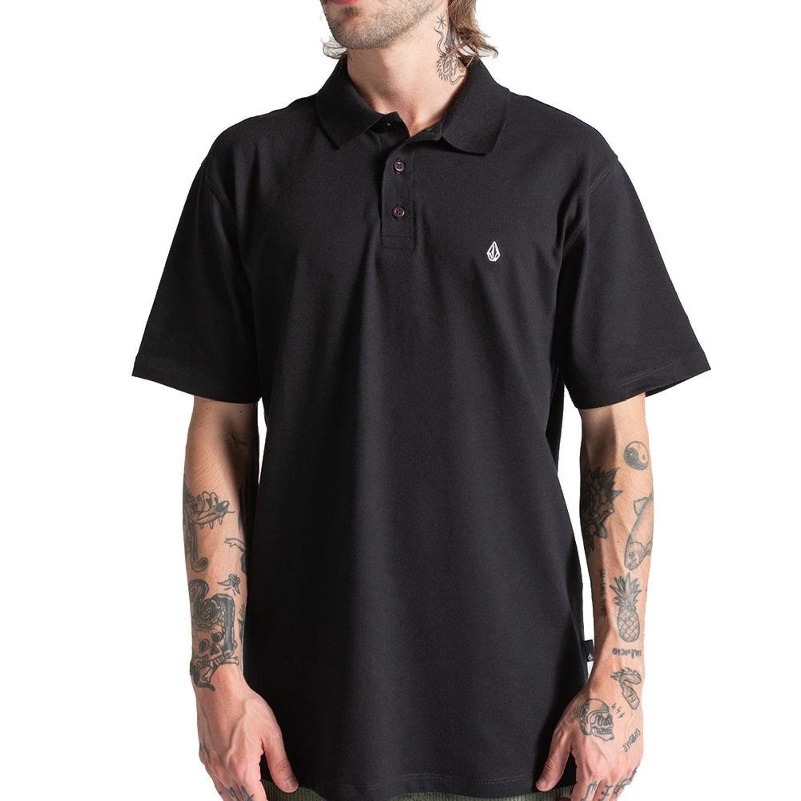 Camisa Volcom Polo Classic Stone WT26 Masculina Preto