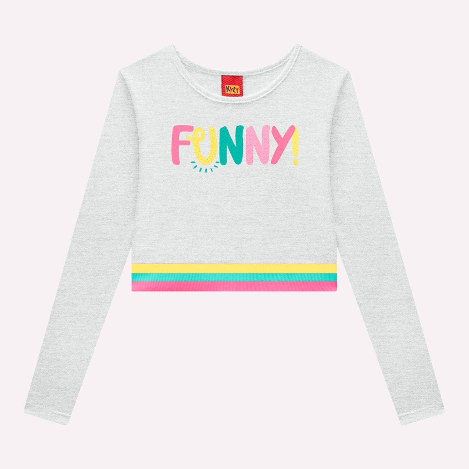 Infantil - Blusa Cropped Menina Lettering Kyly