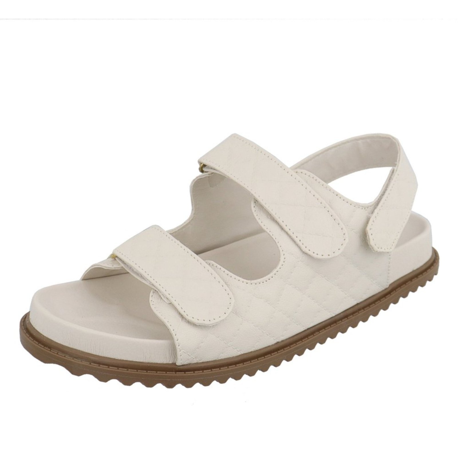 Sandália Papete Feminina Paula B Em Matelassê Palmilha Confort Off White