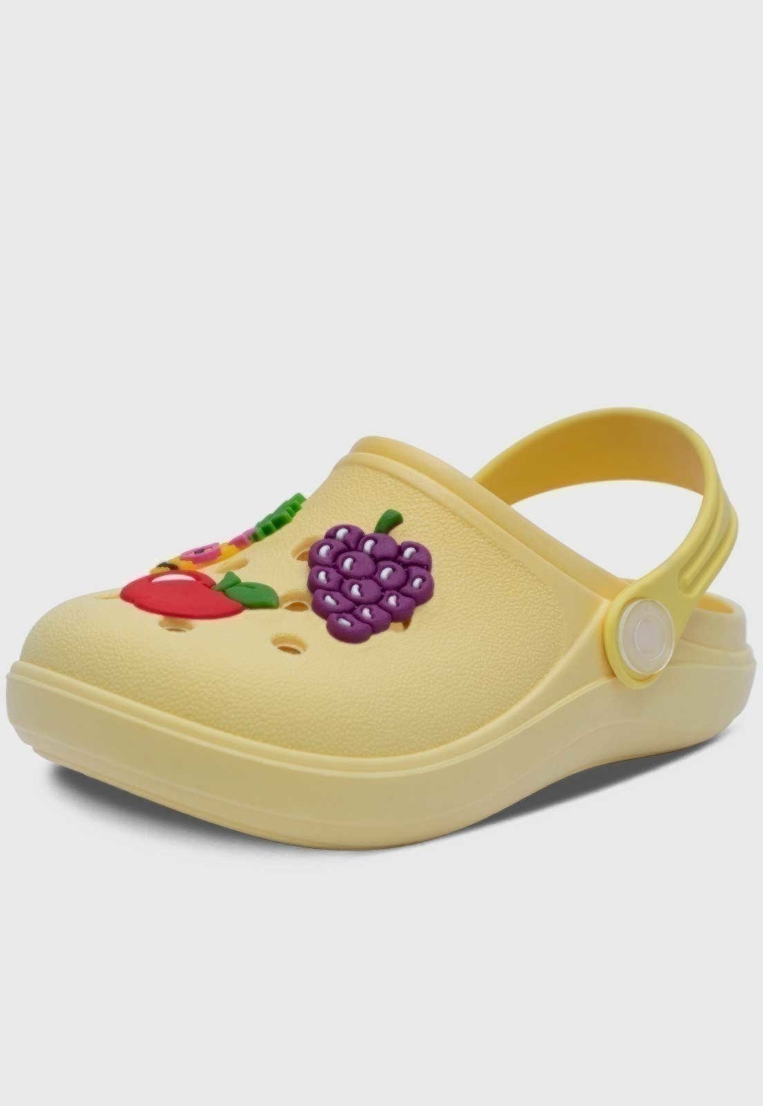 Infantil – Babuche Popidi Menina Frutinhas Amarelo