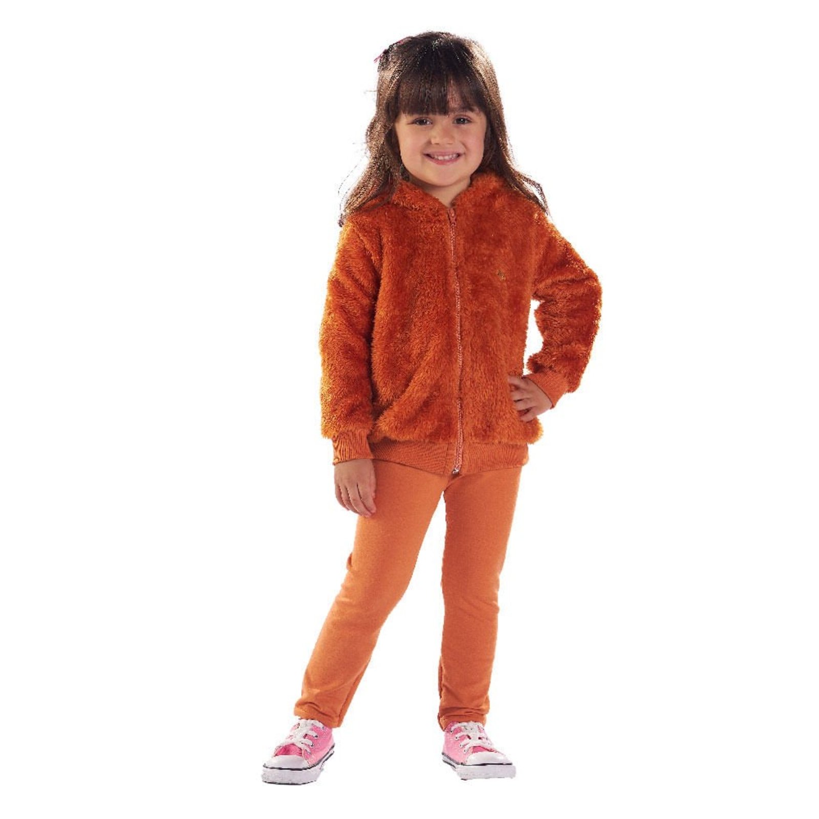 Infantil - Conjunto Primeiros Passos Menina - Ferrugem - 49632-1086 Laranja