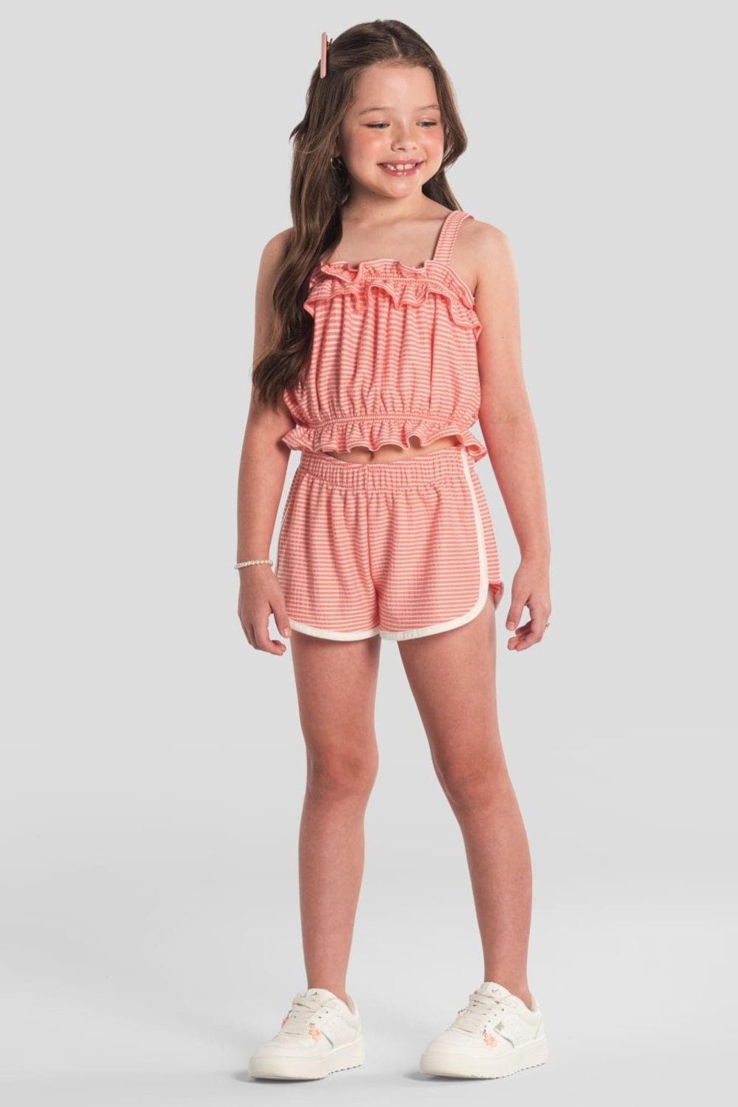 Infantil - Conjunto menina em malha fio tinto Brandili