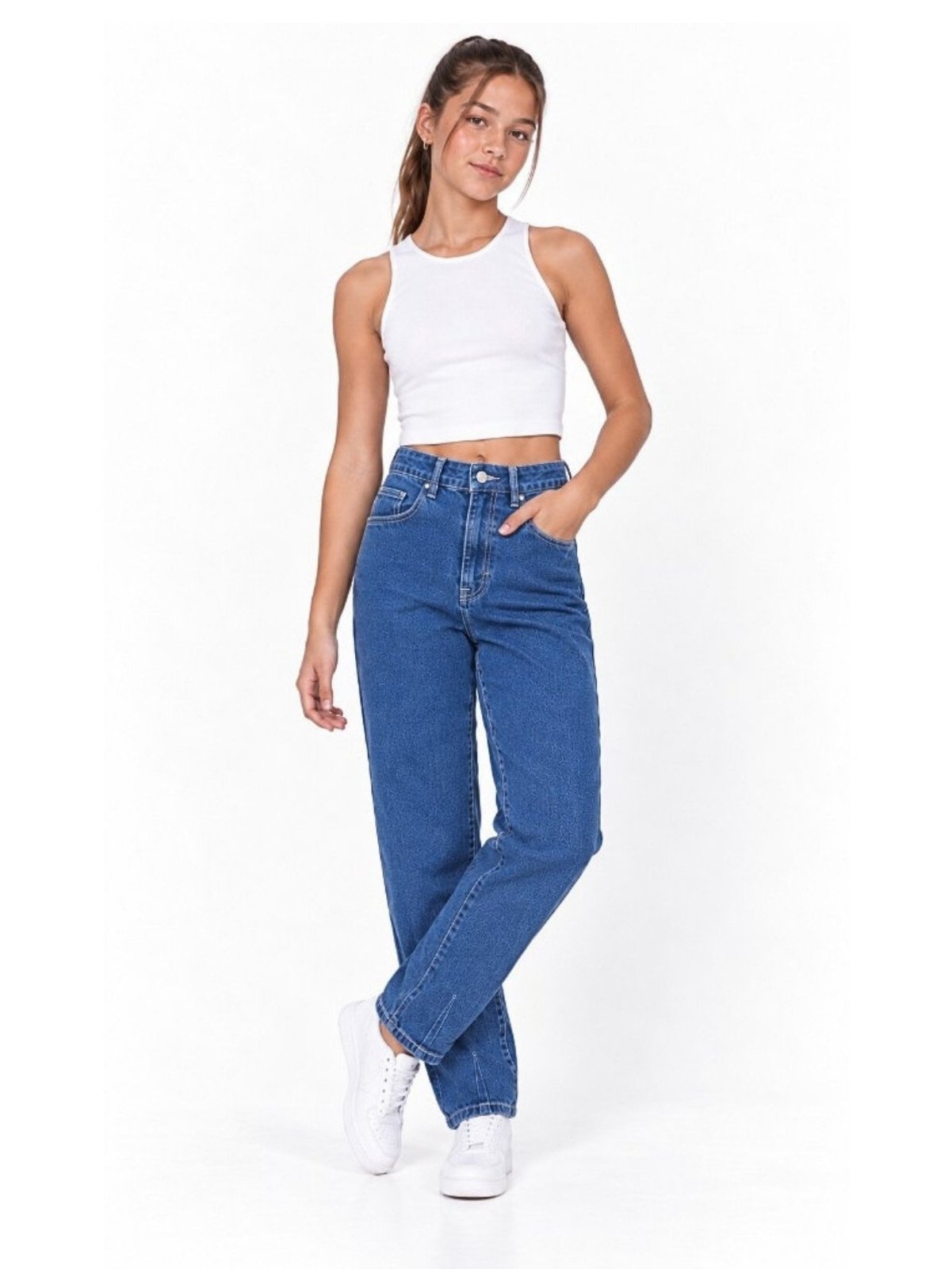 Infantil - Calça Crawling Jeans Mom Juvenil Feminina