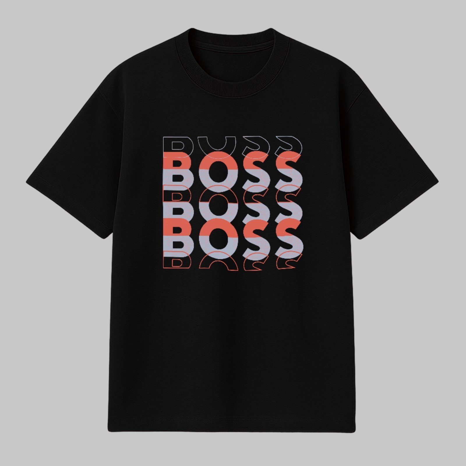 Camiseta Básica Moda Urbana Boss Estilosa Premium Casual Preto