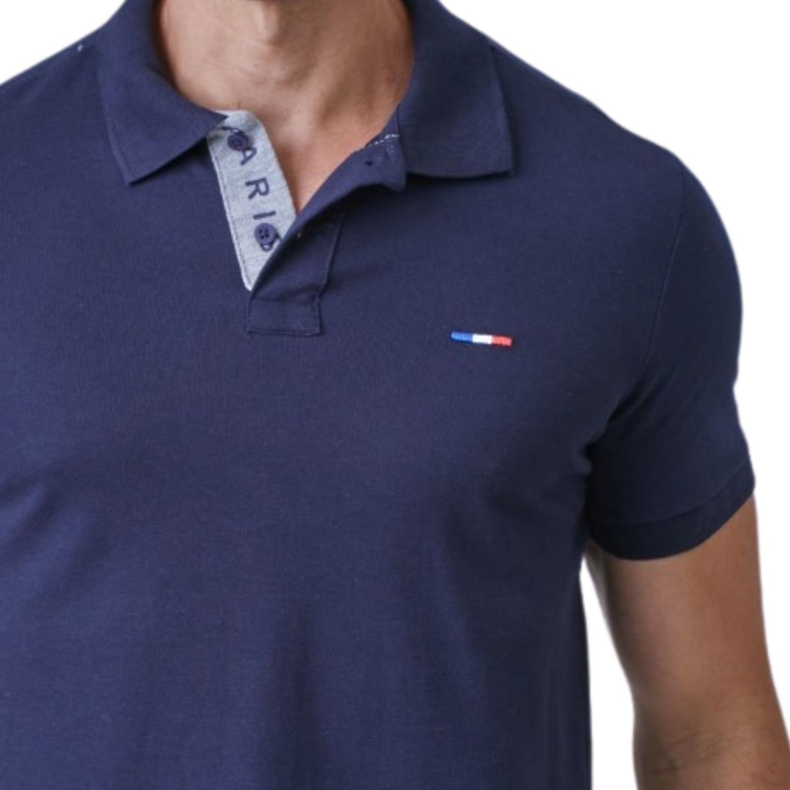 Vista 3 Kit 2 Polos Masculina Básicas Industrie Piquet no Estilo Tommy Bordado França multicolorido Industrie multicolorido