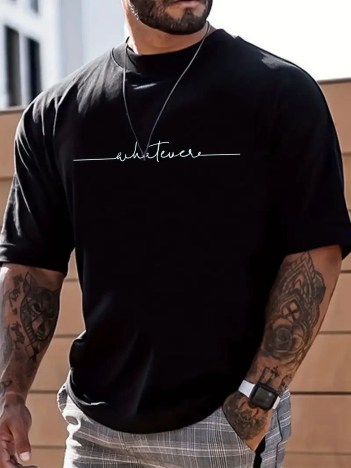 Vista 2 Camiseta Estampada Oversized Dúvida Safira Moda Algodão preto Safira Moda preto