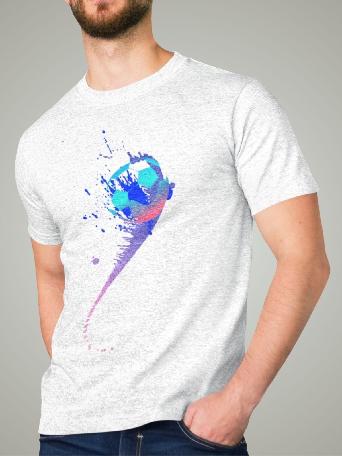 Camiseta Masculina GuGi Futebol Bola No Peito Branco