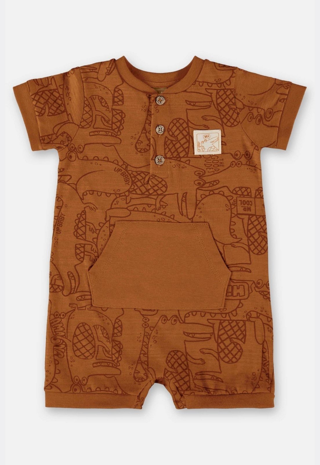 Vista 3 Infantil - Macaquinho para Menino em Malha Flamê Up Baby azul Up Baby azul