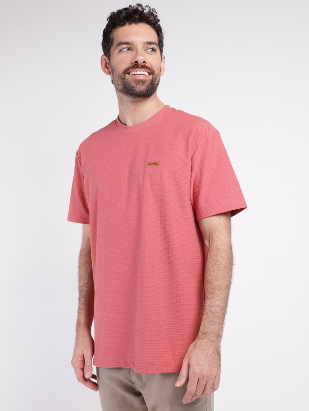 Vista 2 Camiseta Manga Curta Elétron Masculina TELHA laranja Elétron laranja