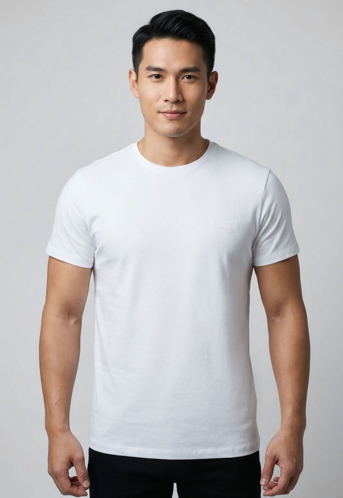 Vista 2 Camiseta Masculina Aeropostale Gola Careca Branca branco Aeropostale branco
