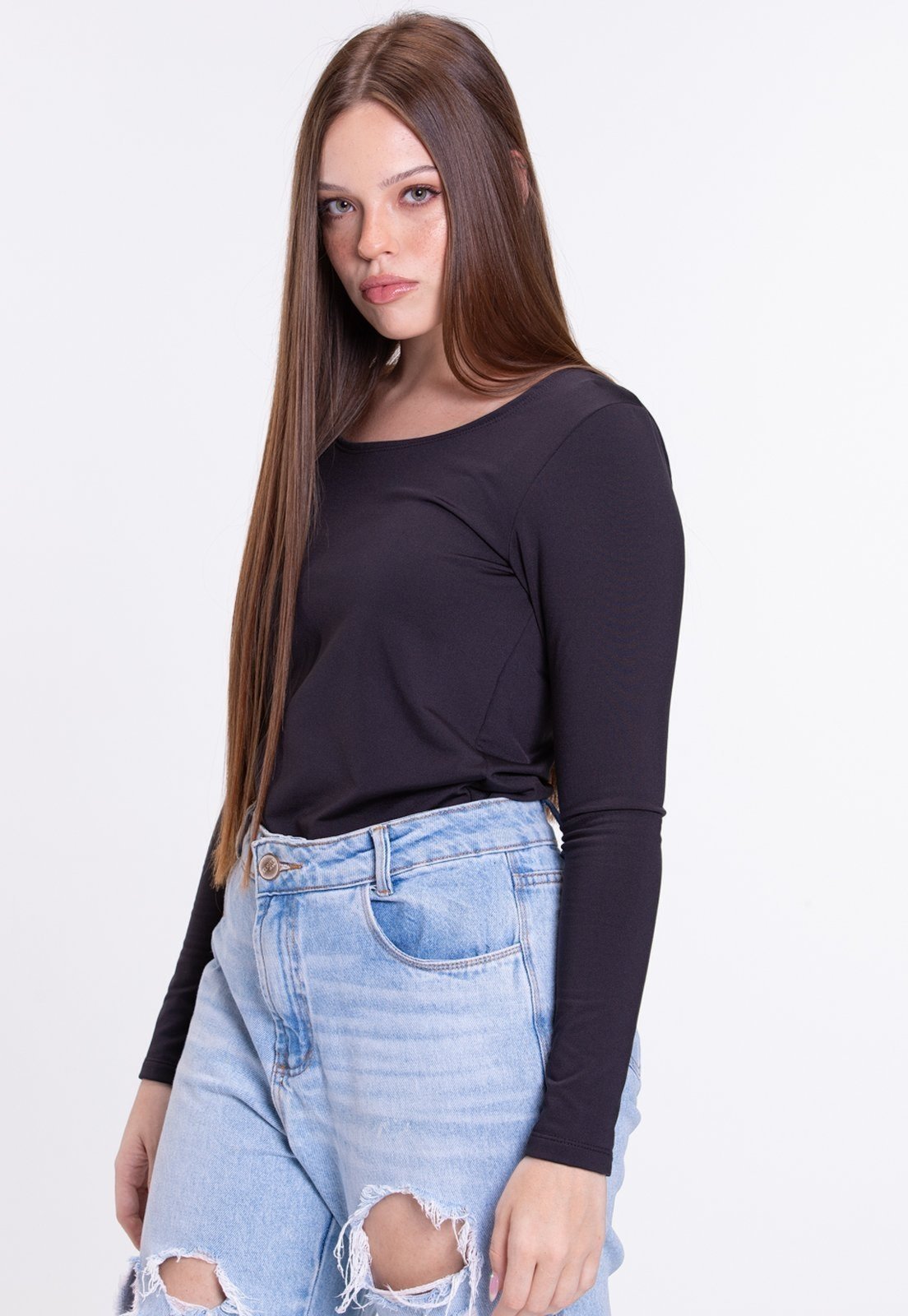 Vista 2 Infantil - Camiseta Adulto Térmico Feminino UV50+ VIDA COSTEIRA preto VIDA COSTEIRA preto