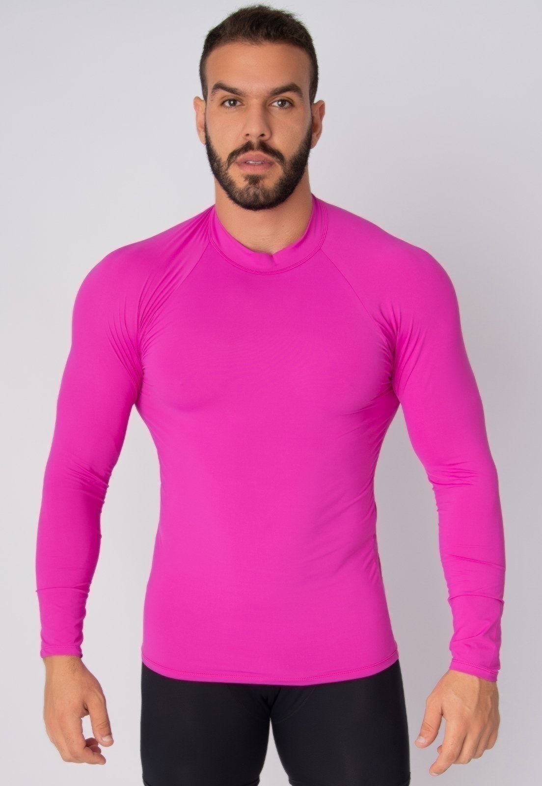 Camisa Masculina WLS Modas Térmica Poliamida UV Segunda Pele Rosa