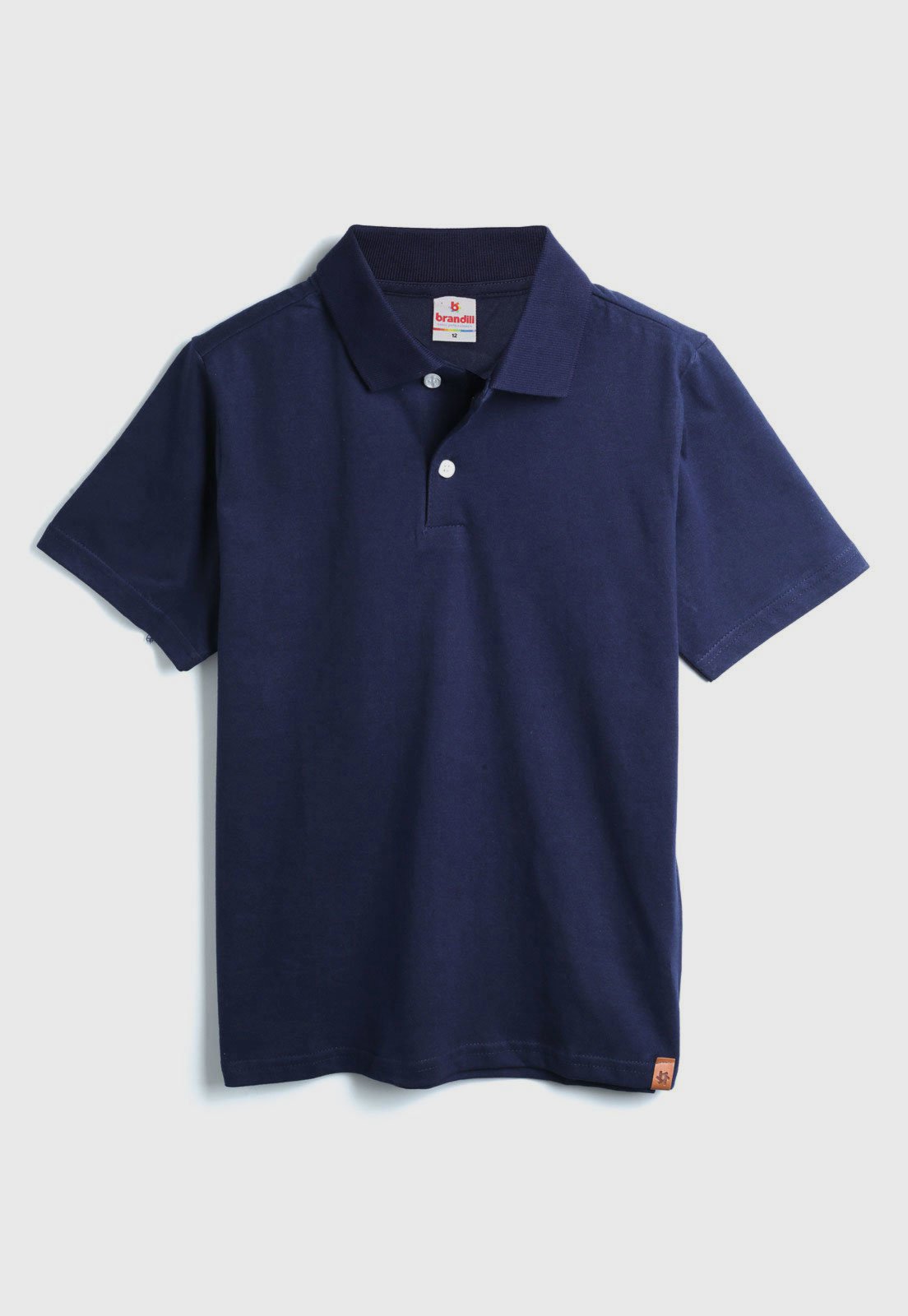 Infantil - Camisa Polo Brandili Menino Liso Azul-Marinho
