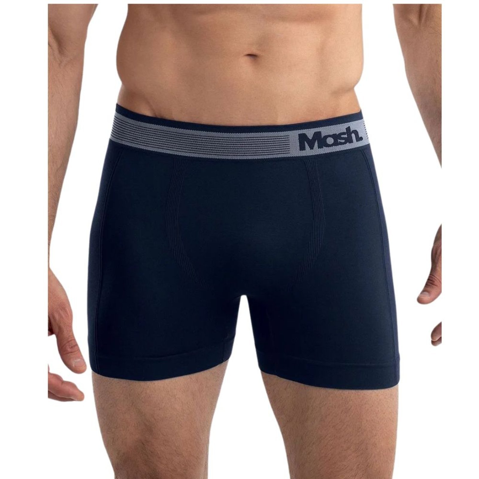 Vista 2 Cueca Boxer Mash Microfibra Sem Costura Adulto 710.01 branco MASH branco