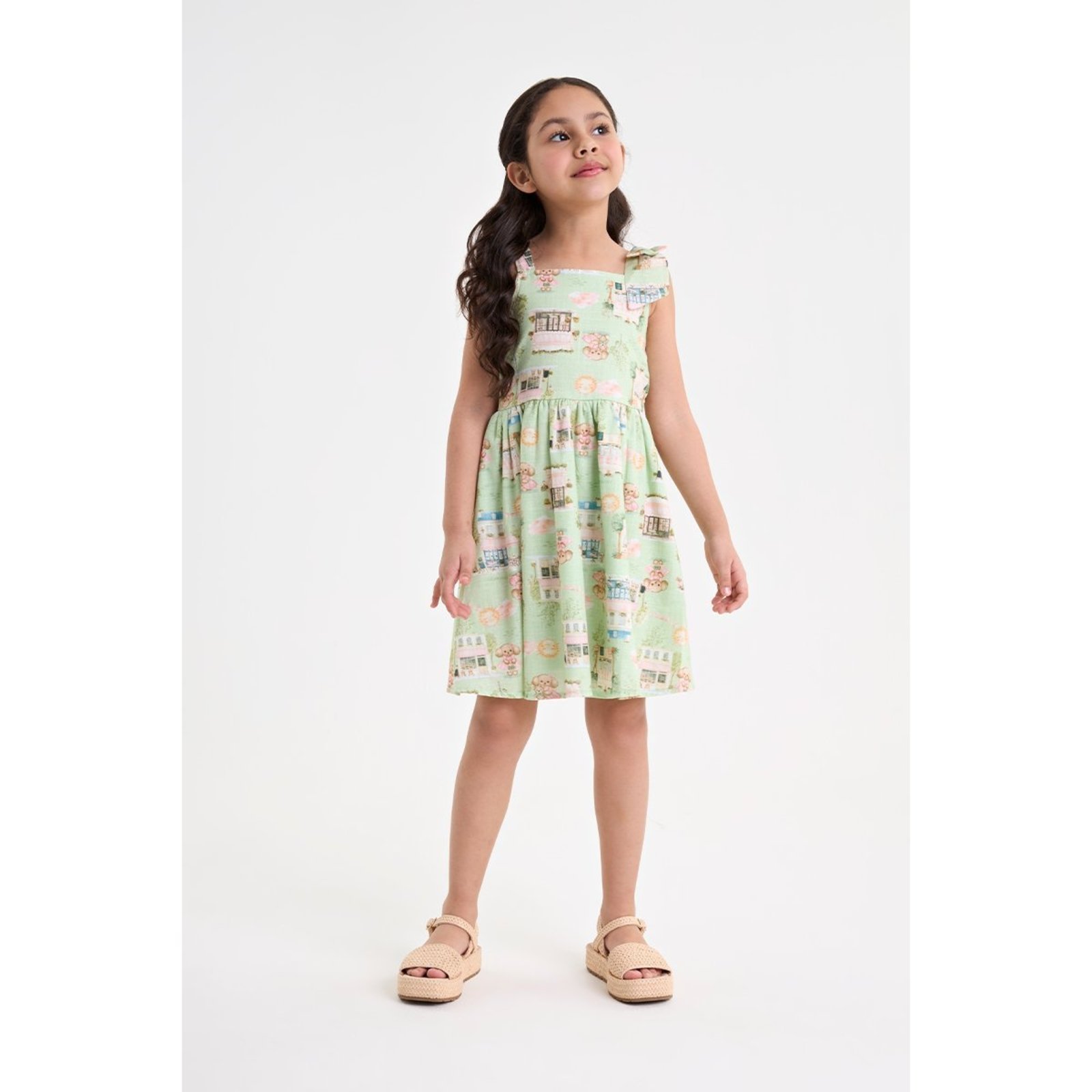 Infantil - Vestido Feminino em Linho Leve