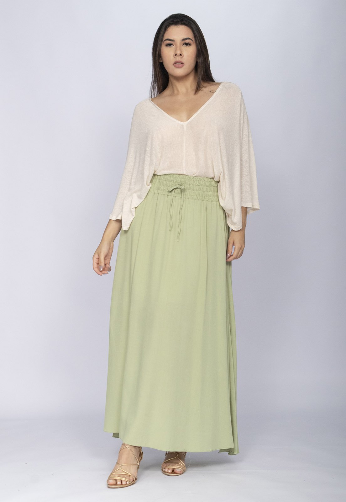 Saia Amazonia Vital Longa Viscose Verde Serenity