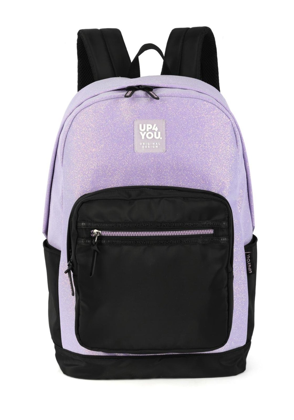 Vista 2 Infantil - Mochila de Costas Média Juvenil Básica Glitter Up4you roxo Up4you roxo