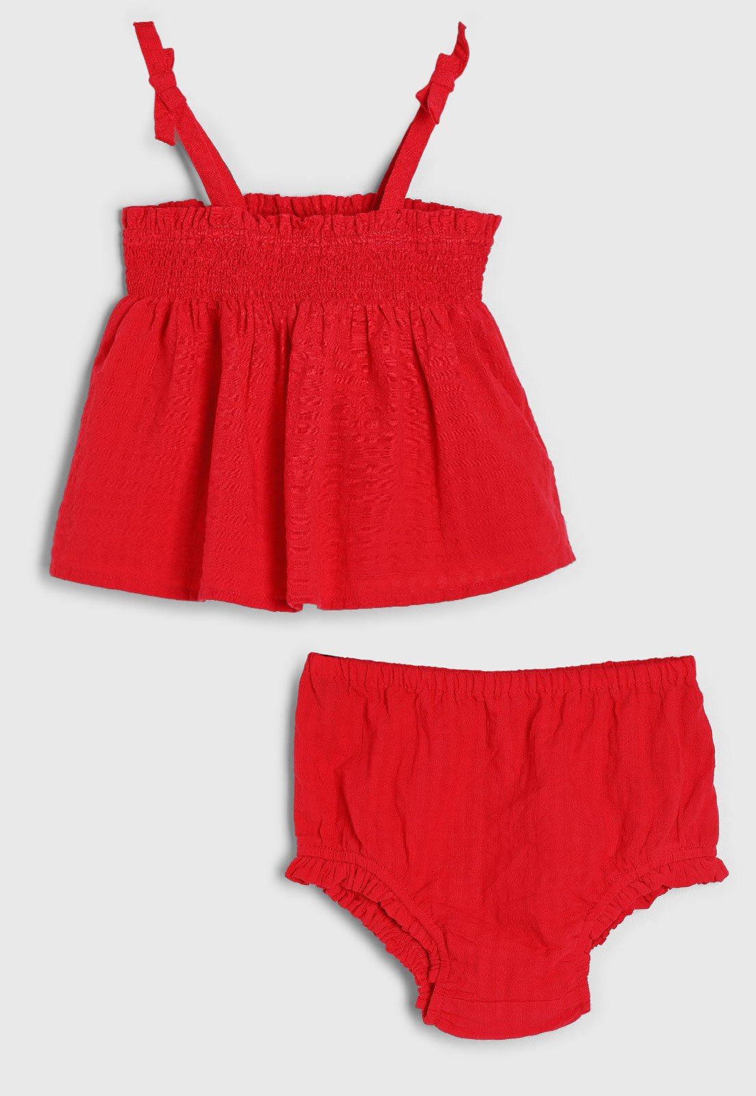 Infantil – Conjunto 2pçs Manga Curta GAP Vestido E Calcinha Vermelho