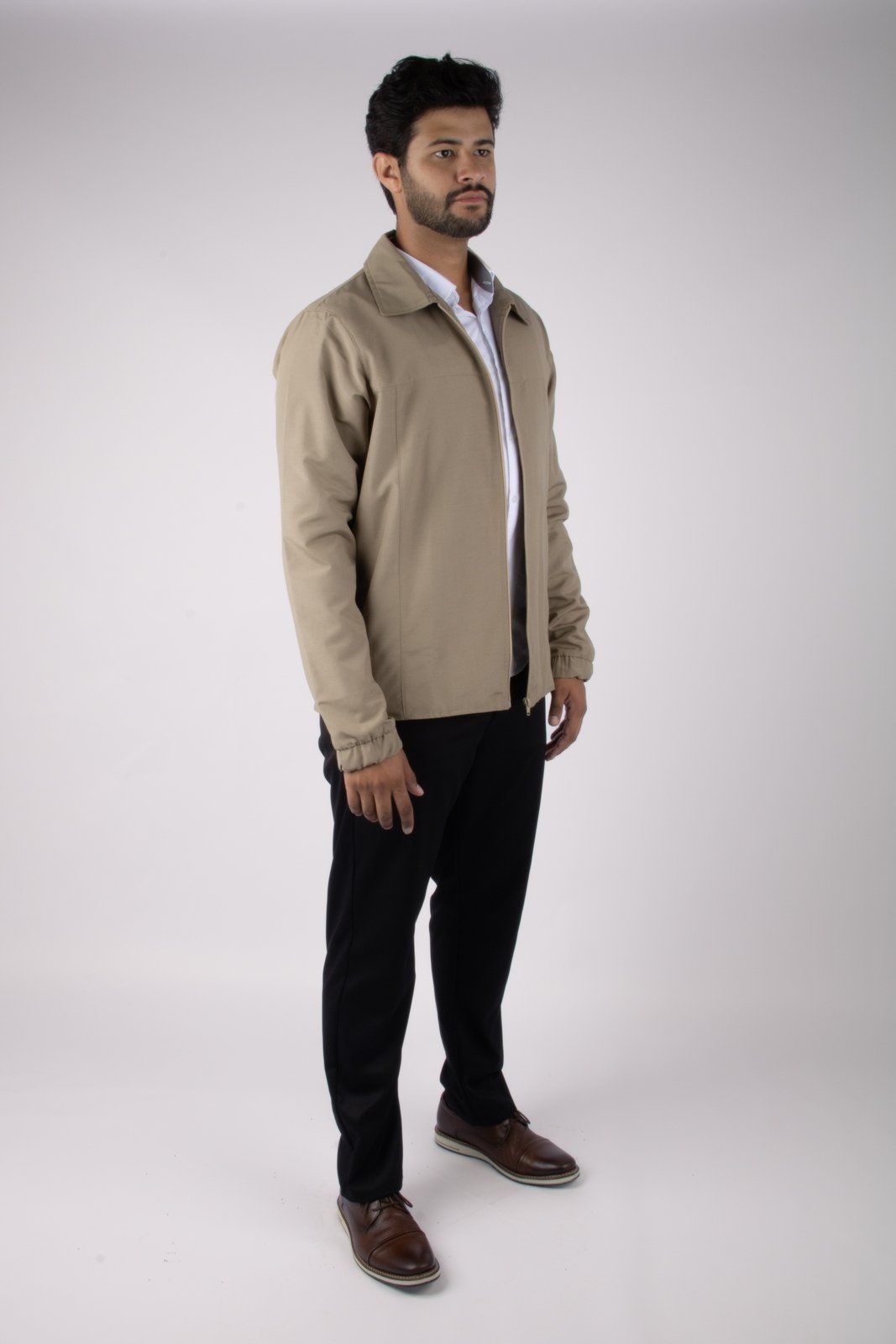 Jaqueta Masculina Social Com Bolso Interno e Forro Fino Bege