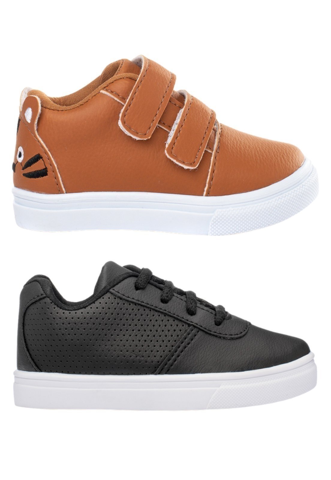 Vista 2 Infantil - Combo 2 Pares Tenis Casual Menino Funfy Escolar Marrom caramelo/preto Funfy caramelo/preto