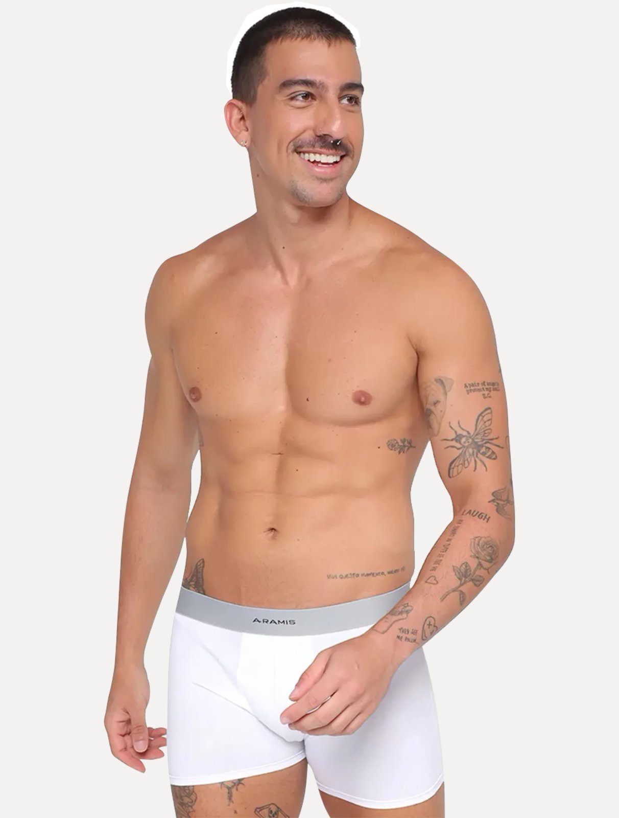 Vista 3 Cuecas Aramis Boxer Cotton Branca Pack 3UN branco Aramis branco