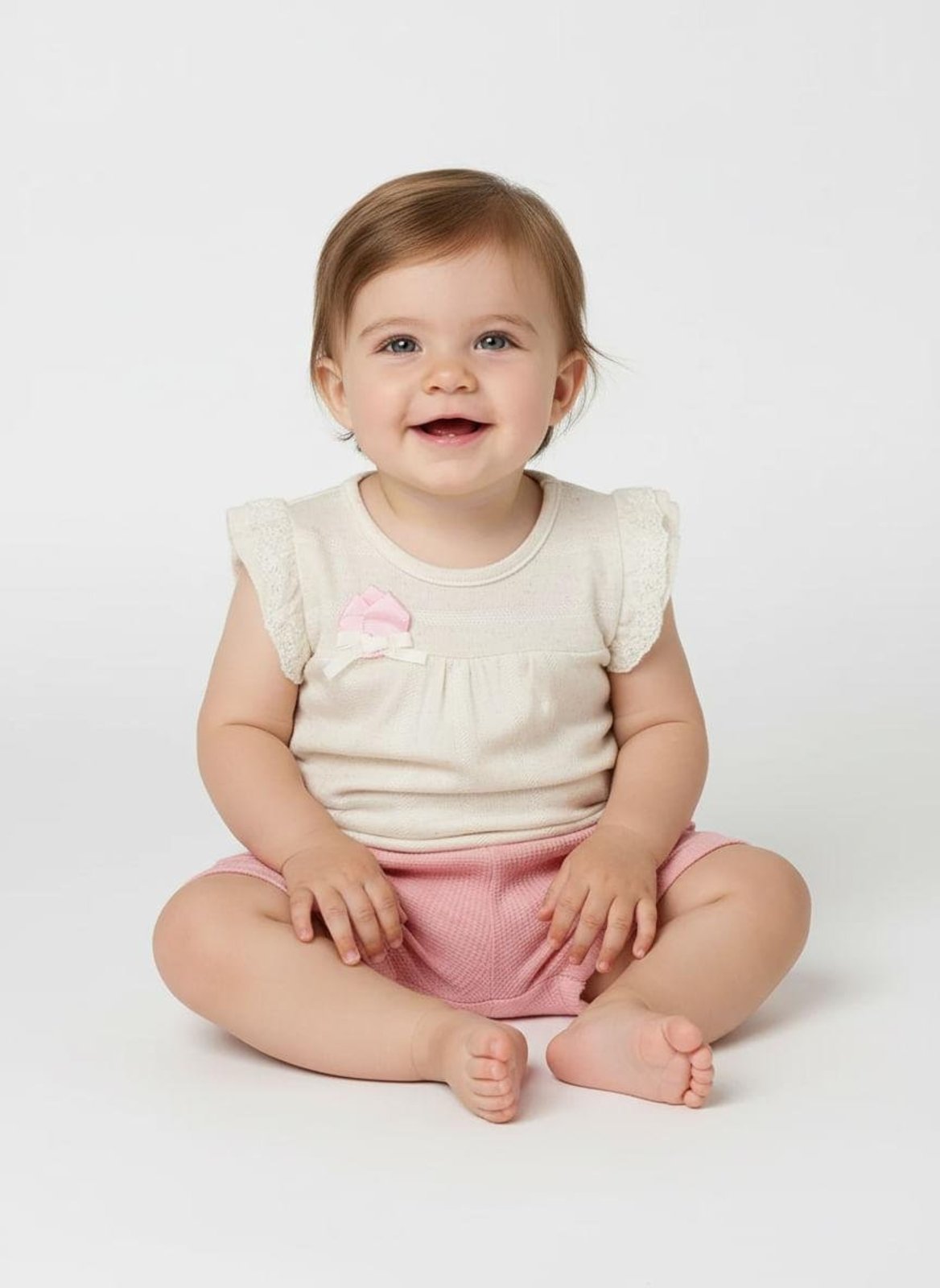 Infantil - Conjunto Curto Texturizado Para - BEGE