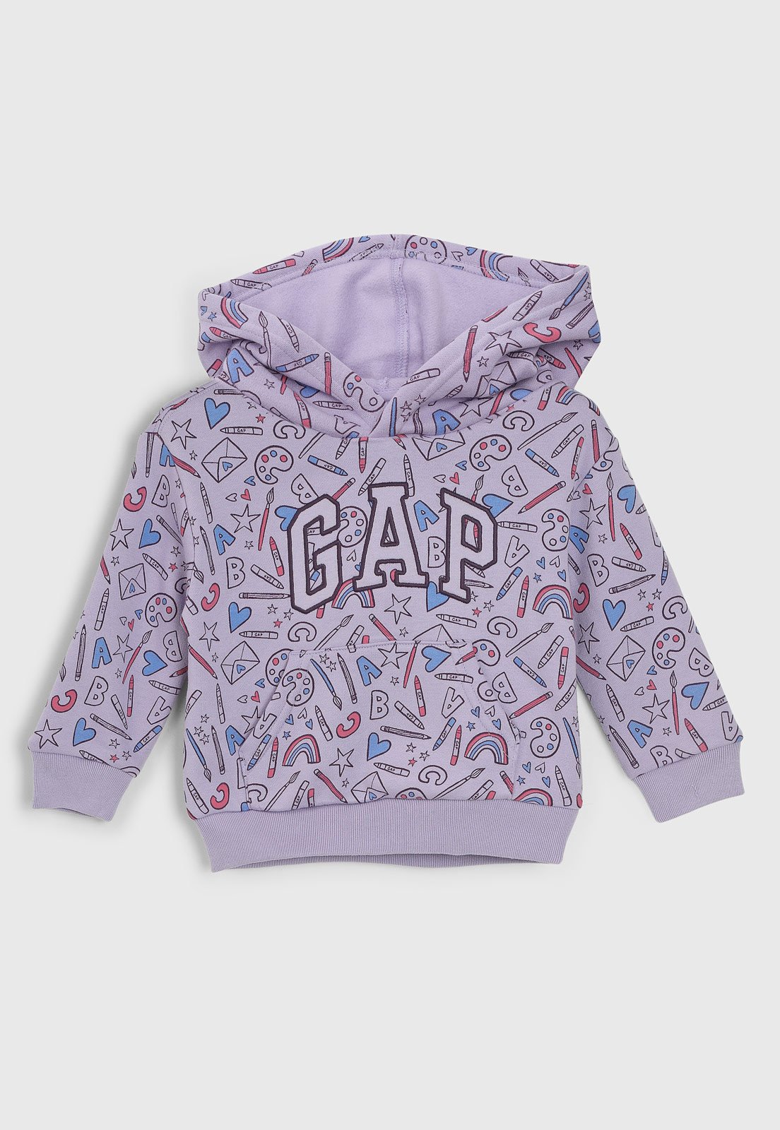 Vista 2 Blusa de Moletom GAP Estampada lilás GAP lilás